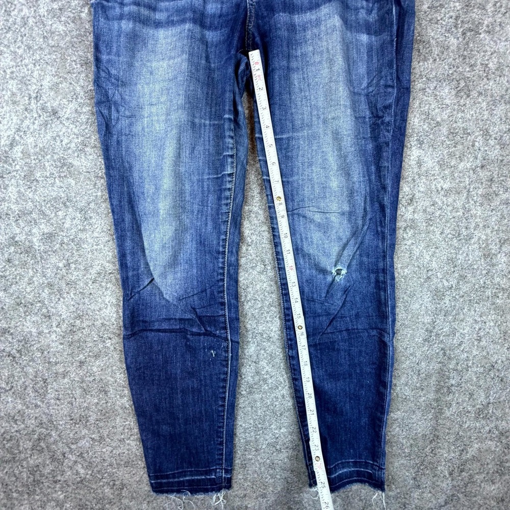 Joe's Jeans Womens 27 Blue Denim Cotton Stretch Mid Rise Tapered Leg Raw Hem - Picture 7 of 10